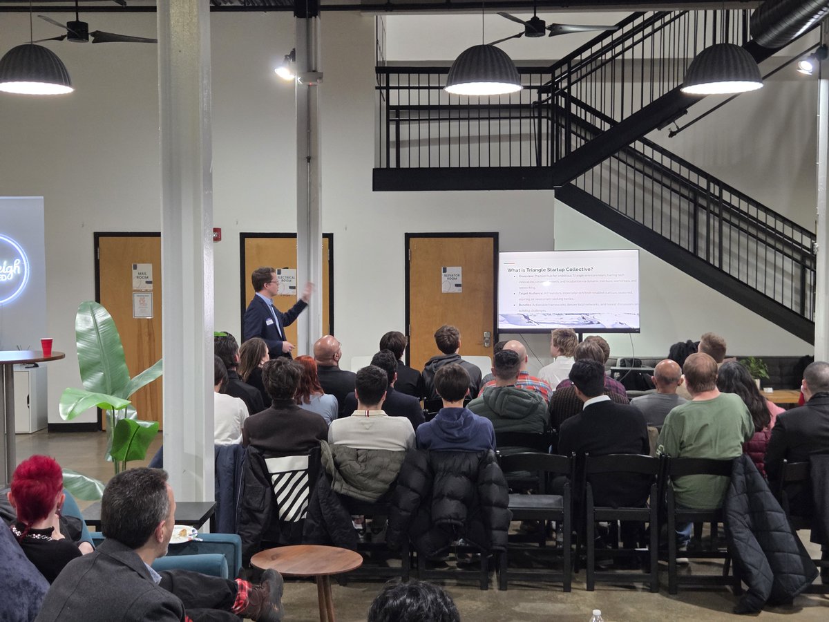 Last night was an incredibly successful kickoff event for the Triangle Startup Collective with 35 attendees.  meetup.com/triangle-start…

Parker Mayes and I are incredibly thankful for all who attended and made the event amazing.

We had excellent food, networking, stories from the