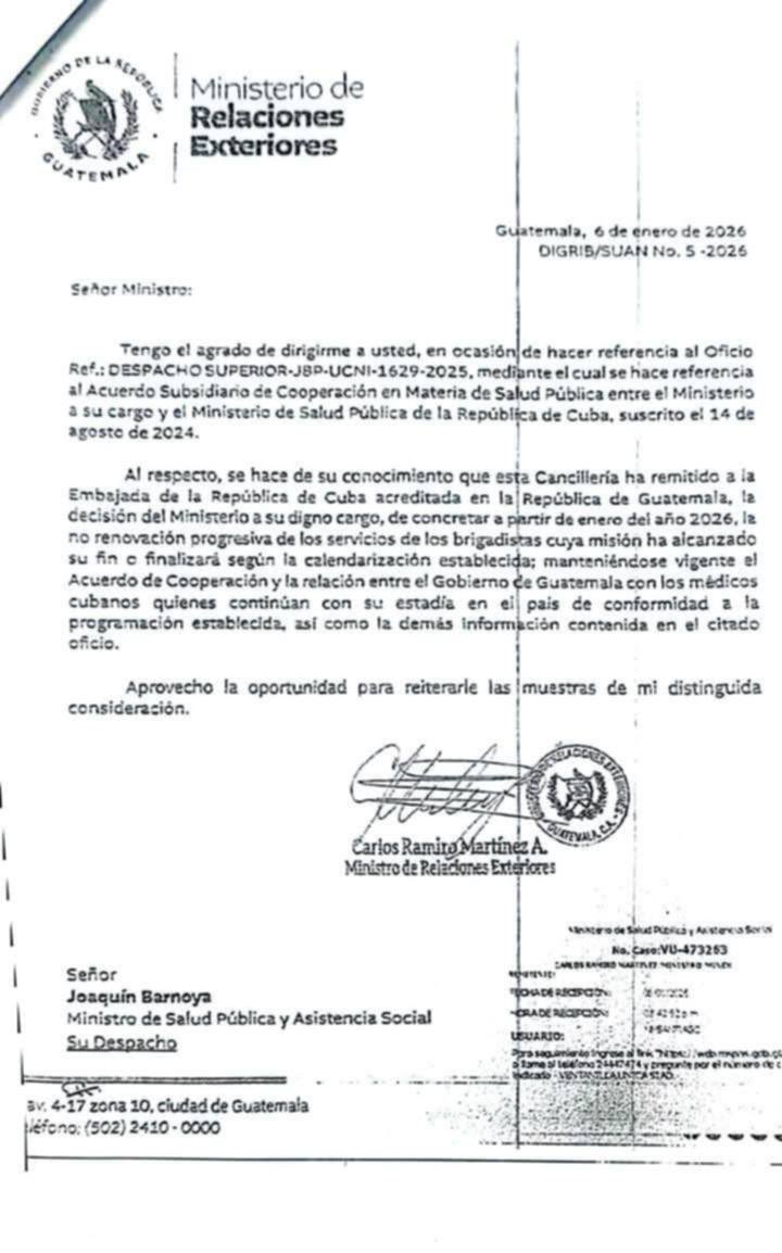 ronyveliz692's tweet image. #Guatemala pone fin a la brigada médica de #Cuba. 
El #MINEX confirma que no habrá relevos para los especialistas en el país: la salida será paulatina según venzan los contratos actuales. 🇬🇹

"Seguimos trabajando hasta que se vaya el último colaborador", asegura un #MédicoCubano