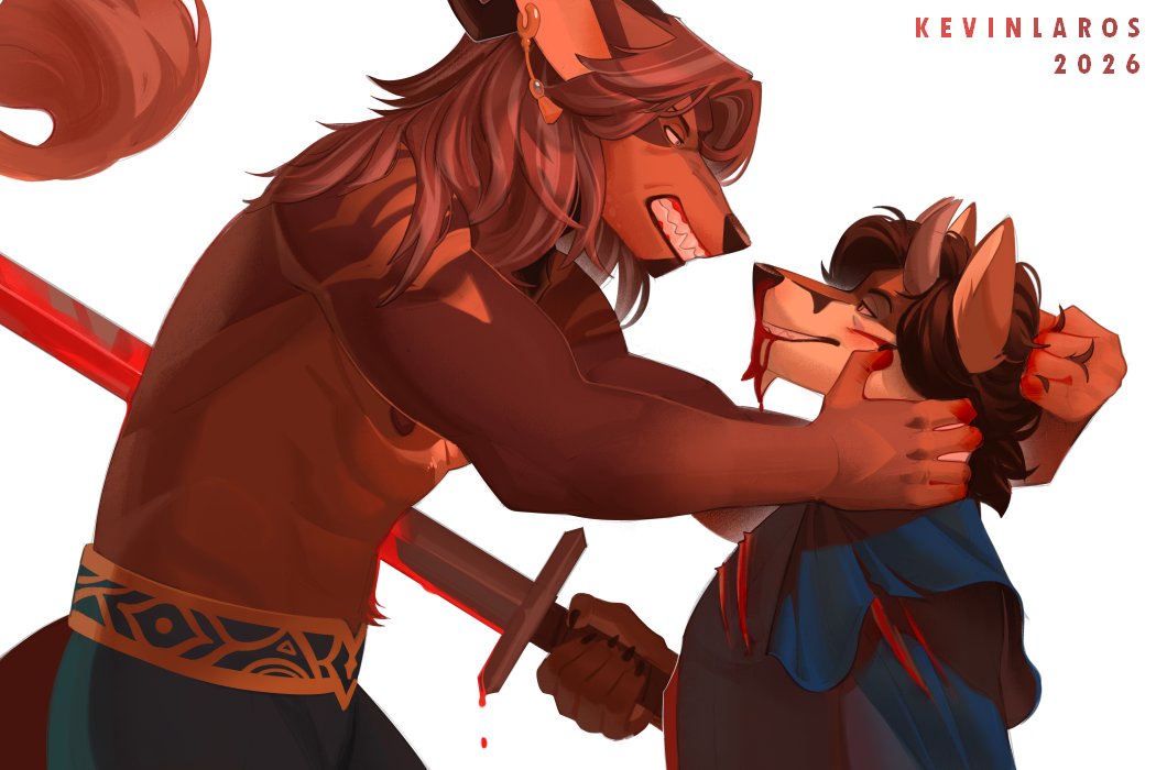 Illustration for wolfy-lee @ Furaffinity and his friend