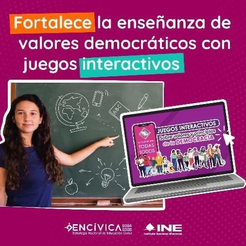 #JuegosINE es un espacio gratuito y pensado para apoyar tu labor docente con niñas, niños y juventudes.

📲 ¡Visítala hoy!
🔗 juegos.ine.mx

#JuegosINE #ENCÍVICA