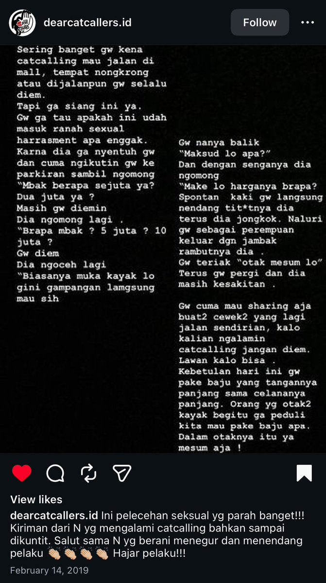 Novitayulianaaa's tweet image. Aku pernah kena pelecehan seksual di 2019, dan pernah di up oleh salah satu akun cat callers. Tapi waktu itu aku minta identitasku disamarkan

Sebagai orang yang pernah ngalamin kejadian ini, dimana aku melawan pelaku tsb jujur  butuh keberanian untuk ngasih tahu juga. Kebayang…
