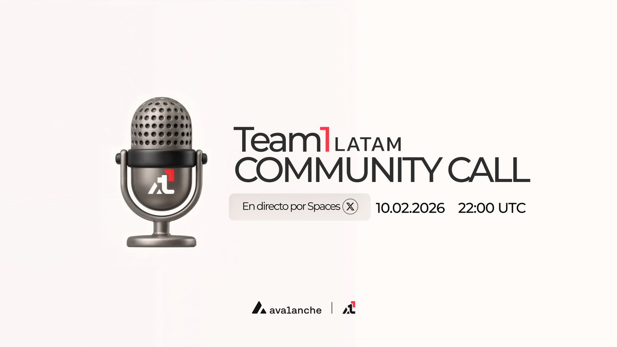 <a href="/Team1LatAm/">Avalanche Team1 Latam</a>  se está moviendo fuerte y hoy te contamos todo lo que se viene. <a href="/AvaxTeam1/">Avalanche Team1</a> 

Si te interesa construir en Web3, hoy tenemos una agenda cargada: 
🔺 Intro a Avalanche  
🔺Guía técnica: Creando tu propia L1. 
🔺 IA aplicada para builders.

¡La cita es hoy! Vení a