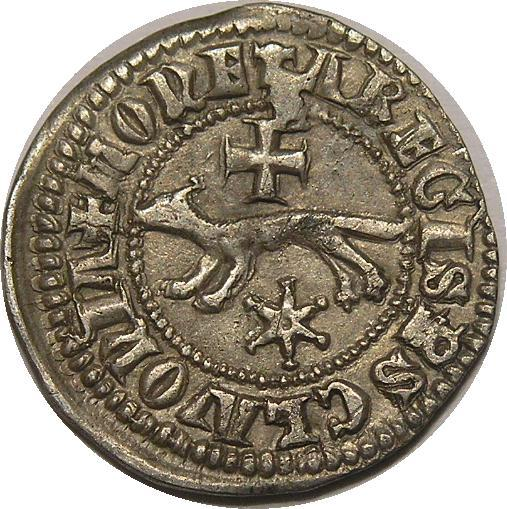 Silver coin with a marten on it (Hungarian province of Slavonia/Croatia, 13th century)