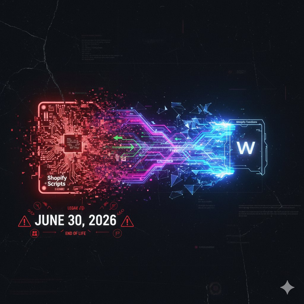 If You're on Shopify Plus, Your Checkout Is About to Break

Shopify Scripts die on June 30, 2026.  Every discount, shipping, and payment script stops working.  No fallback.  No grace period.

If you're still using Script Editor, migration to Shopify Functions isn't optional.