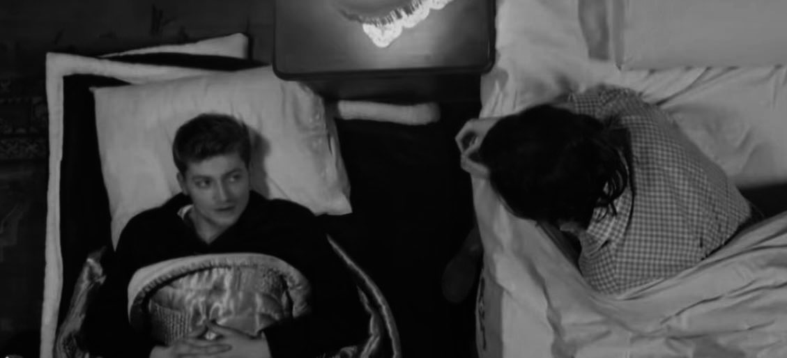 demirendil's tweet image. he’s maintaining his distance, respecting her boundaries, just waiting for her.. and she’s inching closer and closer🖤 her own pillow now sitting closer to him, perched over to talk to him.. guns don’t even matter, the only thing on their mind is how much time they have together.