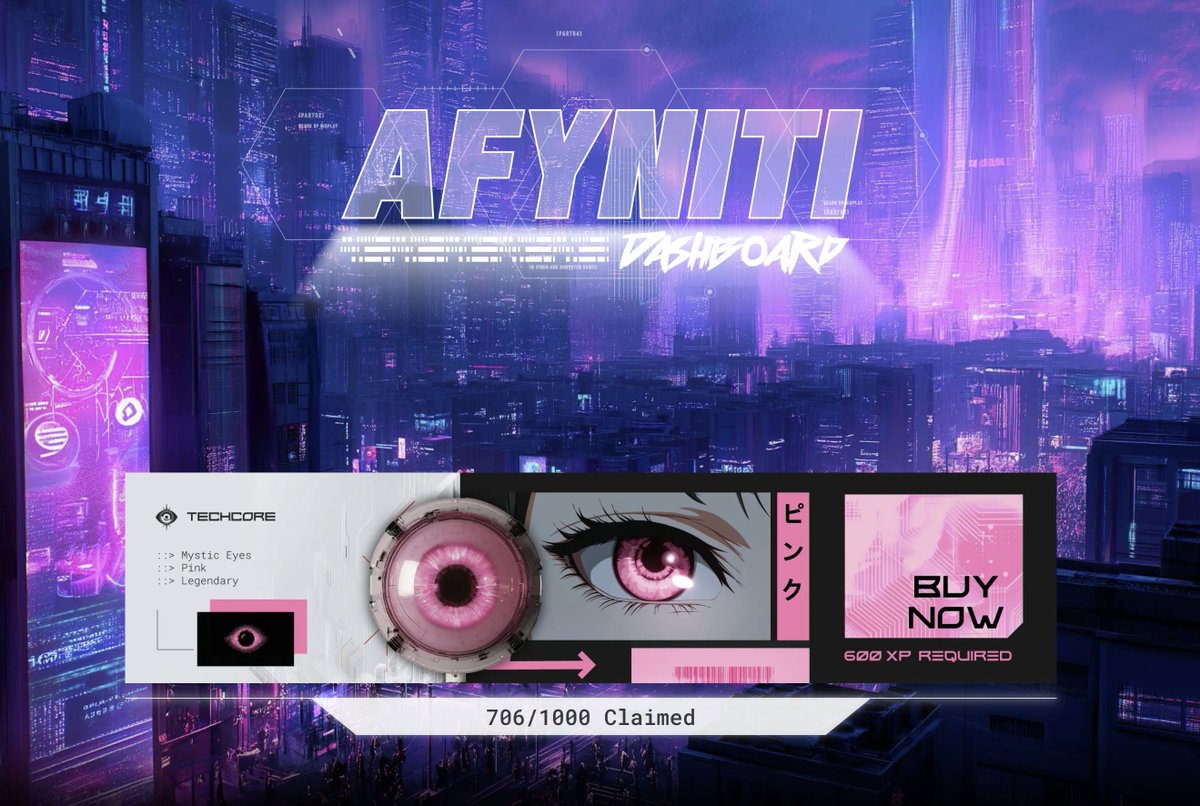 𝄃𝄃𝄂𝄂𝄀𝄁𝄃𝄂𝄂𝄃 Less than 300 Pink Mystic Eyes remain!

Manufacturer: Techcore 
Division: Ocular Systems / Weave Interfaces

The Pink Mystic Eyes are Techcore’s most refined perceptual augmentation to date. 

📖afyniti.gitbook.io/codex/lore/equ…