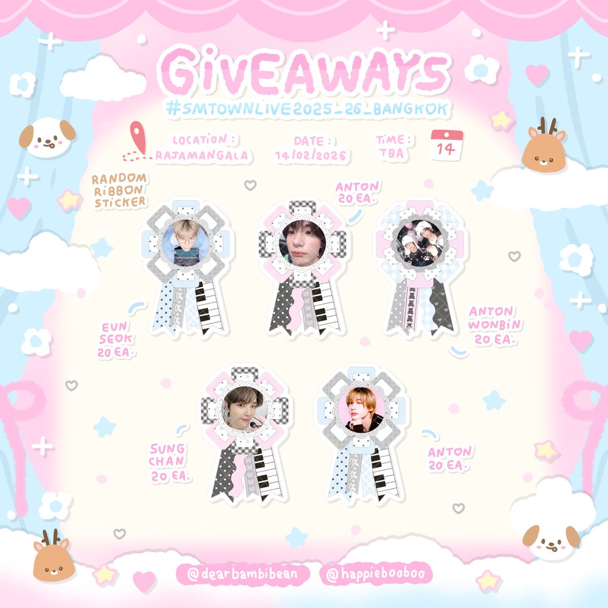 dearbambibean's tweet image. ⋆˚˖°  riize giveaway  𐙚 ₊ ⊹ ♡

• random ribbon stickers (100 ea.) •

✿  14.02.2026 ⊹ ࣪ ˖
✿  rajamangala national stadium
✿  time : tba

#SMTOWN_LIVE_BKK
#SMTOWN_LIVE_BANGKOK 
#SMTOWNLIVE2025_26_BANGKOK