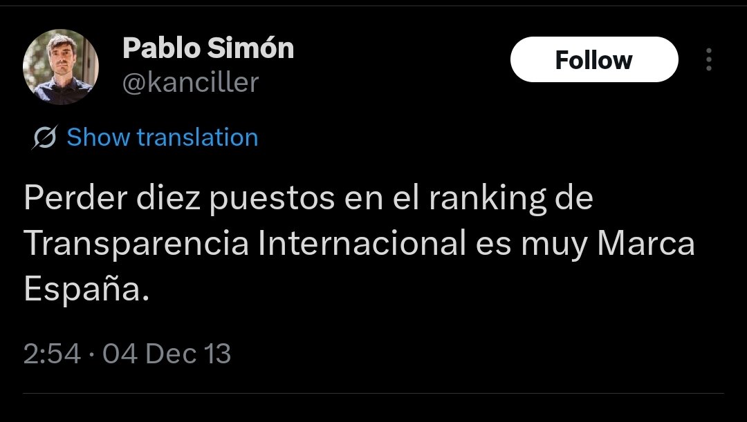 2013: 59 puntos / 40º del ranking
- "Qué vergüenza, marca España" 😡 

2026: 55 puntos / 49º del ranking
- "El wifi no me funciona" 😴
