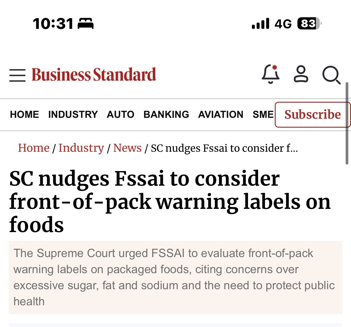 sachintaparia's tweet photo. Glad to see the Supreme Court ask @fssaiindia to roll out #FrontofthepackLabel for #HFSS #ultraprocessed or #junk foods which consumers have been demanding via @LocalCircles since 2022! Lets get this done @JPNadda @Rajitpun 🙏
@ShamikaRavi @milinddeora
@VishnuFNO @ProsaicView @malpani @ggganeshh @KavitaDatt @sanket @TamannaInamdar @Devinder_Sharma @saffrontrail @rishika625