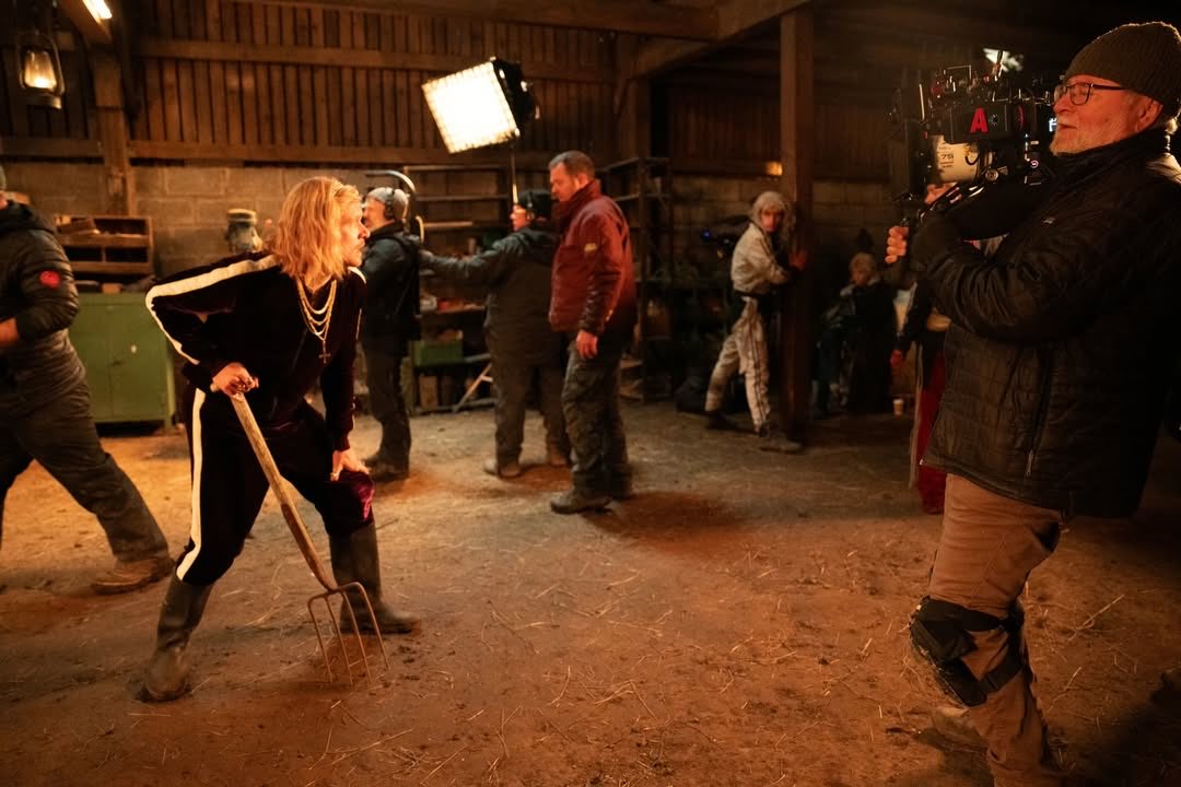 Newly shared behind-the-scenes photo of Jack O’Connell as Sir Jimmy Crystal on the set of 28 Years Later: The Bone Temple