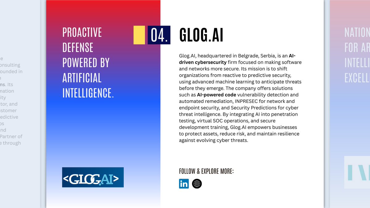 Big news! 🛡️ Glog.AI has been named among the top 10 AI Innovators Shaping Serbia's Intelligent Future by the Global Investors Forum

By moving the needle from detection to prediction, we’re making autonomous, self-healing security a reality. Proud to represent