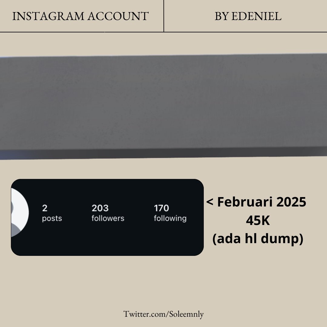 Wts want to sell acc akun inst agram ig

✏️ followers moots indo 
✏️ create tahun lama 2024 no logo new
✏️ cocok untuk akun pribadi, RP, BA olshop 
✏️ teen acc 

💰di foto. DM ke <a href="/Soleemnly/">Eden.</a> #zonauang 10