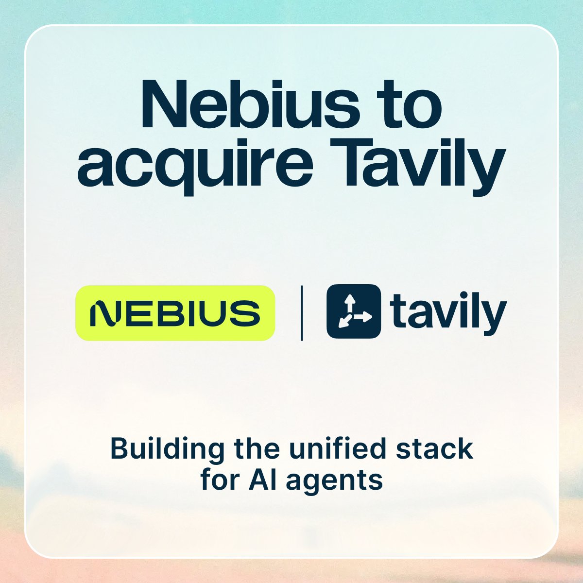 Nebius has agreed to acquire <a href="/tavilyai/">Tavily</a> to bring real-time agentic search into our AI cloud platform.

By combining high-performance inference with real-time web grounding, we are expanding the core infrastructure needed for autonomous AI agents.

Read the PR:
