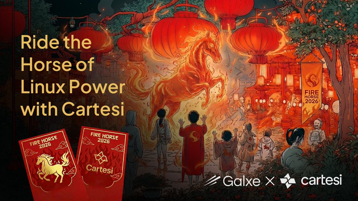 cartesiproject's tweet image. Expressive appchains meet good fortune. 🧧

We’re excited to be joining @GalxeQuest in the Lunar New Year celebration!

Join the “Horse of Linux Power” quest now to learn more about Cartesi and win $CTSI rewards.

The Red Envelope awaits you here: app.galxe.com/quest/cartesi/…