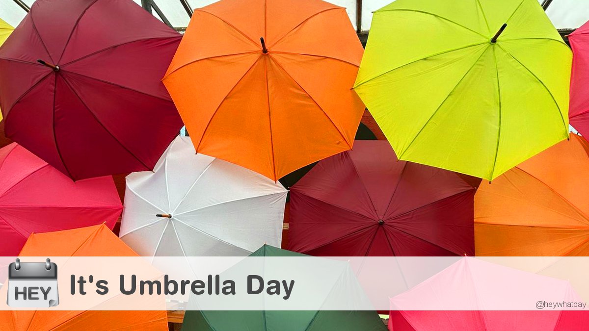 HeyWhatDay's tweet photo. It's Umbrella Day!
#Umbrellas #UmbrellaDay #NationalUmbrellaDay https://t.co/kJjrkKfP5d
