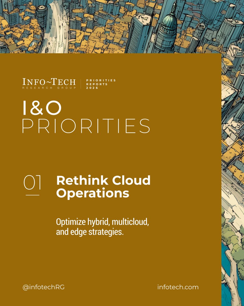 infotechRG's tweet image. Planning for 2026? The I&amp;amp;O Priorities 2026 report outlines how I&amp;amp;O teams are approaching cloud operations, AI ROI (FinOps), and observability.

Read the report → ow.ly/t5va50Ycf4M

#ITOperations #CloudStrategy #AIOps