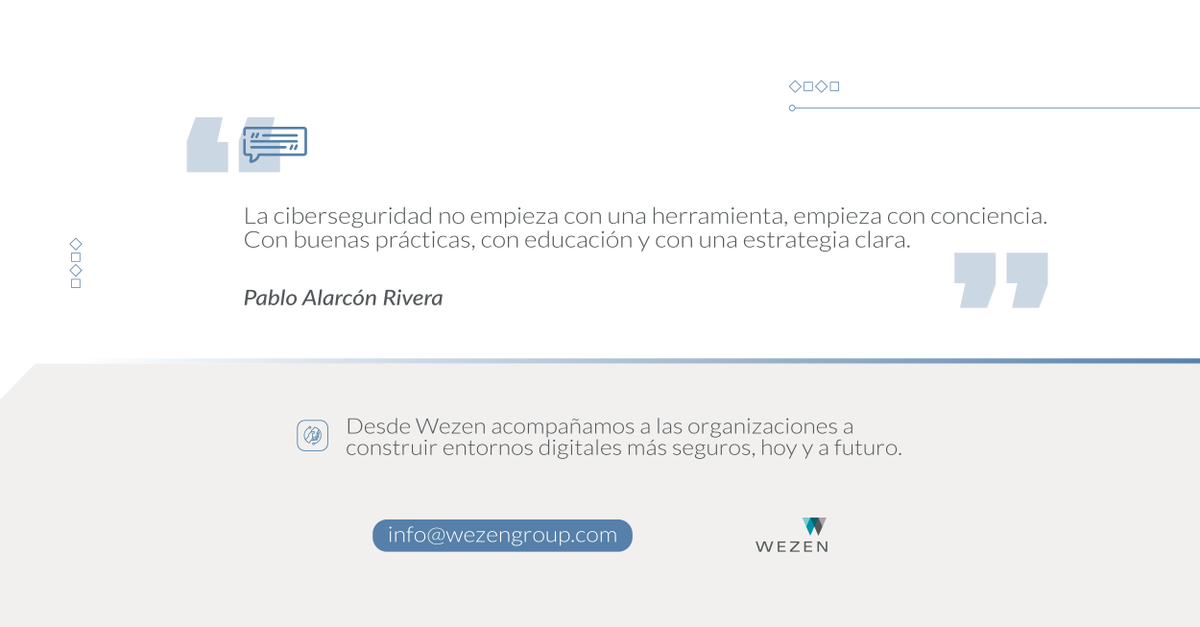 WezenGroup's tweet photo. La ciberseguridad empieza por la conciencia y se fortalece con decisiones correctas.

👉 Reflexionemos hoy para prevenir mañana.

Conocé cómo en Wezen ayudamos a las organizaciones a fortalecer su seguridad digital.

info@wezengroup.com

#SaferInternetDay #Ciberseguridad https://t.co/ZhHtAGYXZA