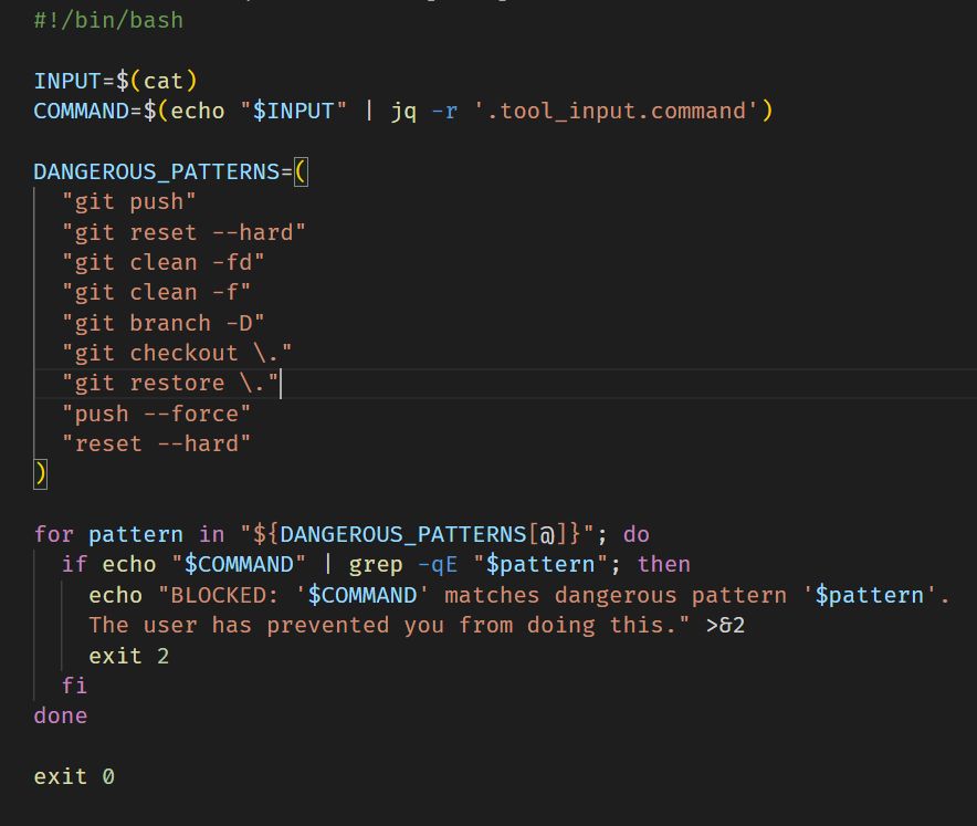 Blocked git patterns