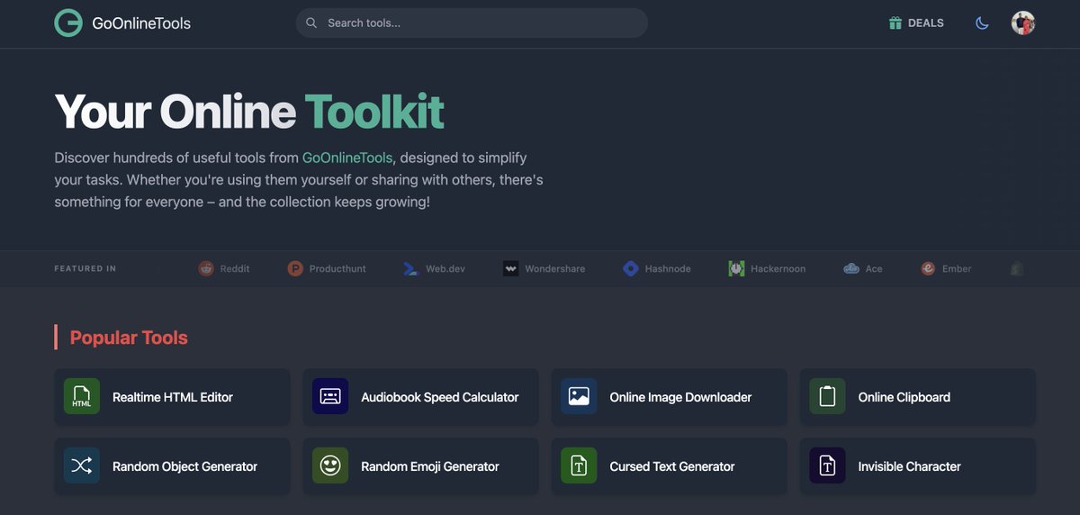 GoOnlineTools's tweet photo. People underestimate boring, useful products.

GoOnlineTools quietly crossed 590K+ monthly users.

No ads. No VC. Just solving small problems well. 🧵 https://t.co/92HsswwkOc