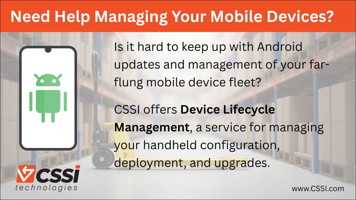 We help companies manage their growing numbers of Android mobile devices - handhelds, scanners, tablets. Learn how we can help: cssi.com/2026/02/04/man…