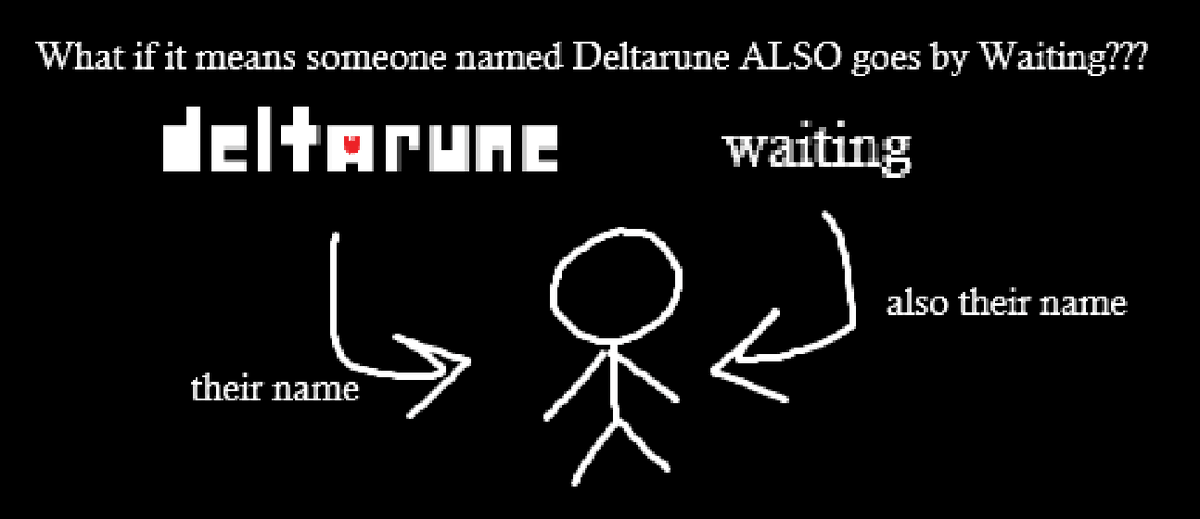 cosmiccataxy's tweet photo. #DELTARUNE I present the Deltarune Waiting theory https://t.co/6CqErxADuk