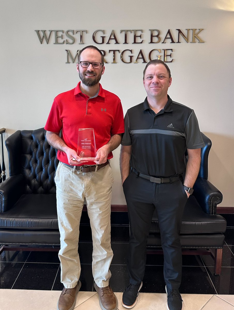 WestGateBank's tweet photo. Congratulations to Alex for reaching the 15th anniversary milestone with West Gate Bank this month! Thank you for all that you do in demonstrating the bank's Code of Excellence on a daily basis! #communitybank #employeeanniversary https://t.co/i9QRxJvivy