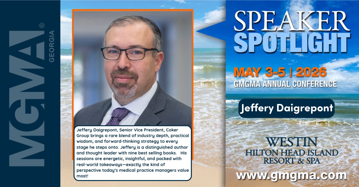GMGMA is excited to welcome Jeffery Daigrepont SVP, Coker Group to our upcoming Annual Spring Conference!

Jeffery will deliver a practical roadmap for adopting AI with intention—focusing on real value, real challenges, and real results.

Register 👉 gmgma.com/page/gmgma26co…