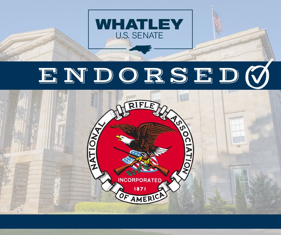 I’m honored to have the endorsement of the <a href="/NRA/">NRA</a>. 

As North Carolina’s next U.S. Senator, I will unapologetically defend your constitutional right to keep and bear arms.