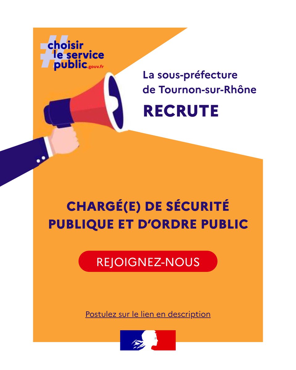 Image de Préfet de l'Ardèche - #Recrutement |  🤝 Engagez-vous au service de la sécurité des citoyens 🚨

👉 La sous-préfecture de 