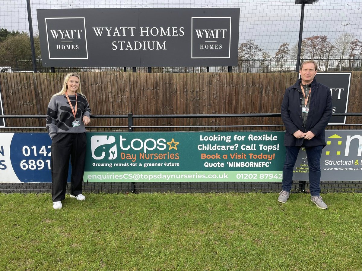 Thrilled to join Wimborne FC as a 'Let's Pitch In' partner⚽
Our team visited the club, toured facilities &amp; met GM Jimmy Glass to hear about their progress, youth programmes &amp; plans ahead.
Proud to back Dorset grassroots football – our pitch-side banner's up! Come cheer them on.