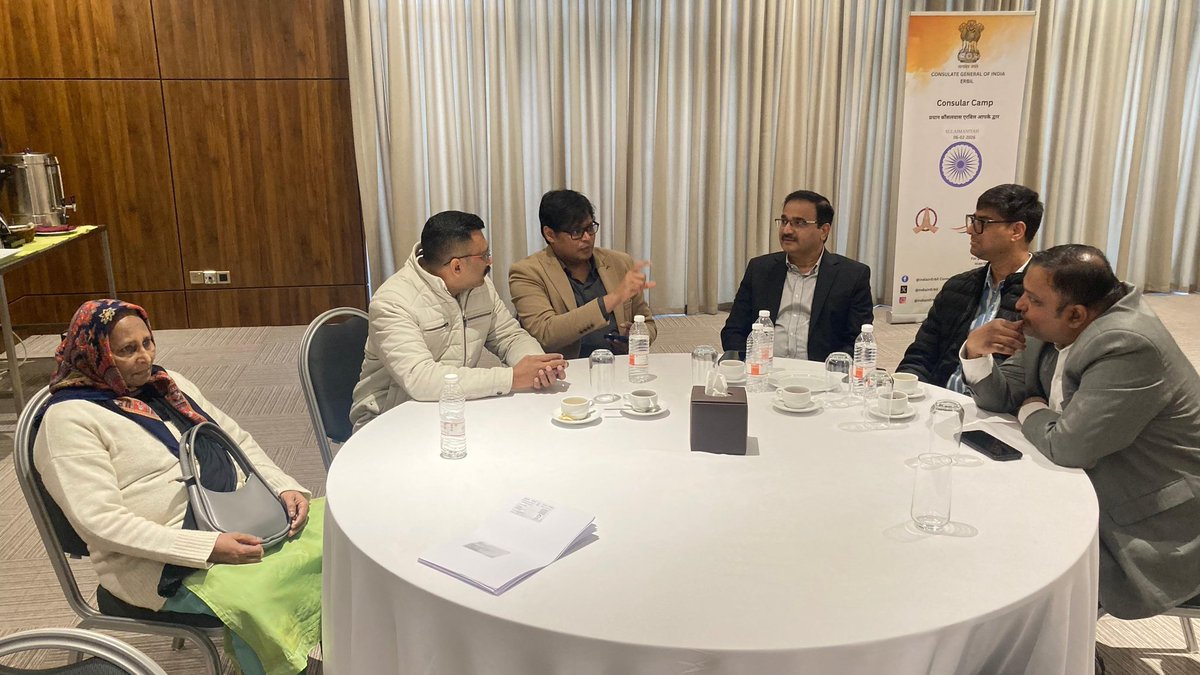 IndiaInErbil's tweet photo. @IndiaInErbil organized a #ConsularCamp in Slemani on Feb 6, 2026. The team provided guidance on consular services and accepted passport and miscellaneous applications to assist applicants.
@EI_Baghdad @IndianDiplomacy @MEAIndia https://t.co/fWYuF5LnKA