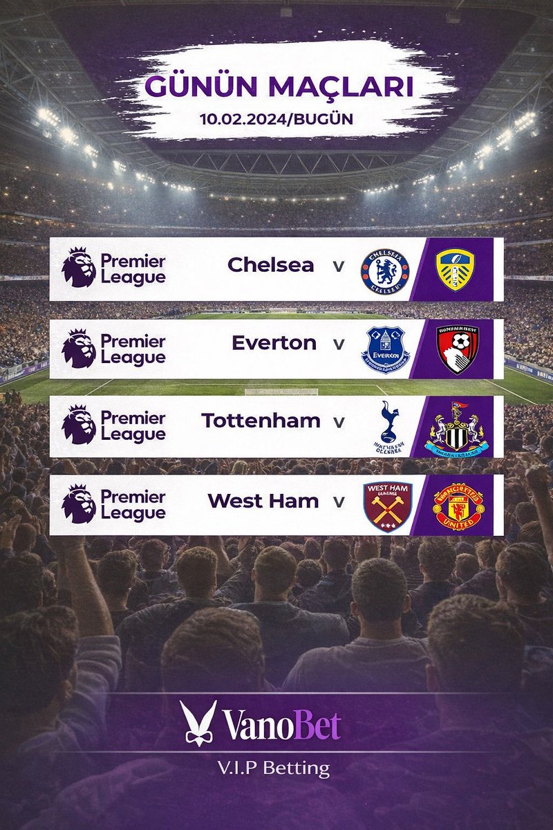 🔥 Premier Lig heyecanı hafta içi de hız kesmiyor! 🔥
Chelsea, Everton, Tottenham ve West Ham sahada ⚽️
Büyük maçlar, yüksek tempo, kuponlar hazır mı?

👉 kisa.link/GbKTu