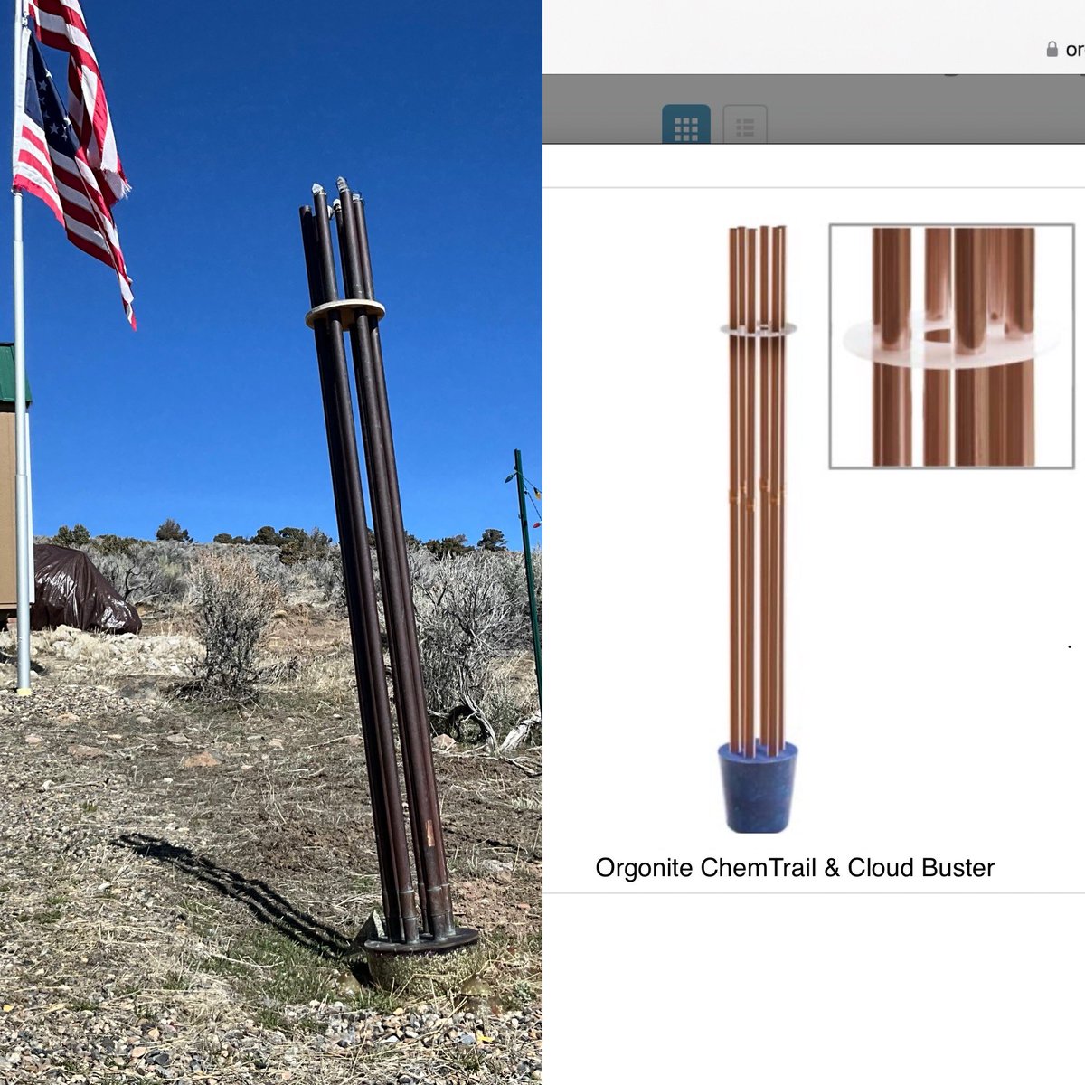 BodyBySteph369's tweet photo. ChemBuster ChemBuster #ChemBuster
Organite Organite #Organite
It neutralizes the sky. #Orgone is a science proven method of busting up this sh*t in the sky.
Make one using the Dan Croft method (on YouTube) or buy one (very expensive).
I bought my base in 2014 and put in the copper tubing and crystals with copper wiring.
It works. But we need more people using them!
Stop complaining and be pro-active!