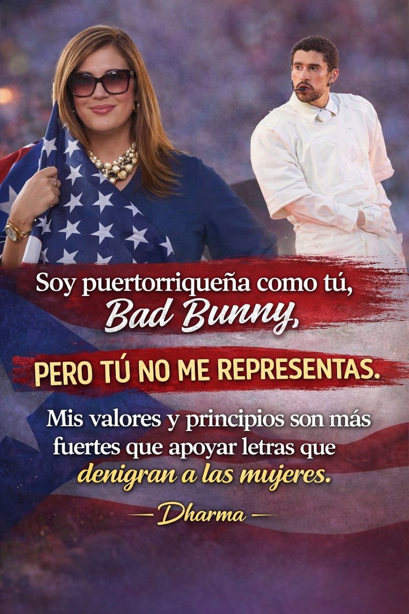 "Soy puertorriqueña como tú, Bad Bunny, pero tú no me representas. Mis valores y principios son más fuertes que apoyar letras que denigran a las mujeres."  
<a href="/CidEloisa/">Eloisa Cid</a> 
<a href="/nosamamos51/">Nereida</a> 
<a href="/Zalsa2020/">Serendipity La Hechicera Vesper</a> 
<a href="/SoniaMToroNaza1/">S.M.T.</a> 
<a href="/irmarosario72/">Irma Rosario Cora</a> 
<a href="/barricada_azul1/">Barricada Azul</a>
