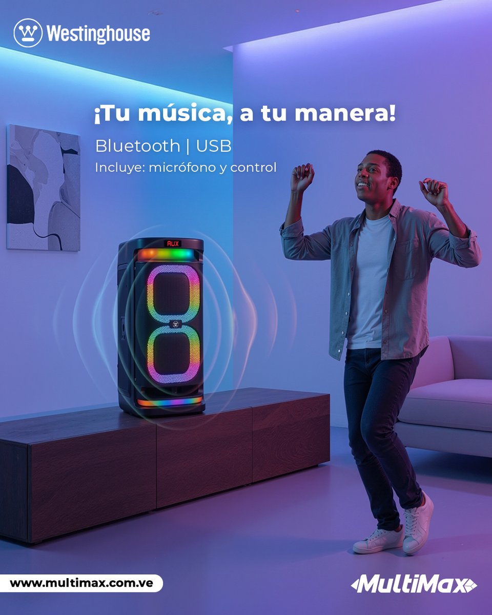 Disfruta de una conexión total con Bluetooth y puerto USB para que nada detenga el ritmo. Con su diseño moderno y facilidad de uso, el parlant}e Westinghouse es el compañero perfecto para tus mejores pasos de baile. ¡Conéctate y disfruta! 🎶 

💻 multimax.com.ve