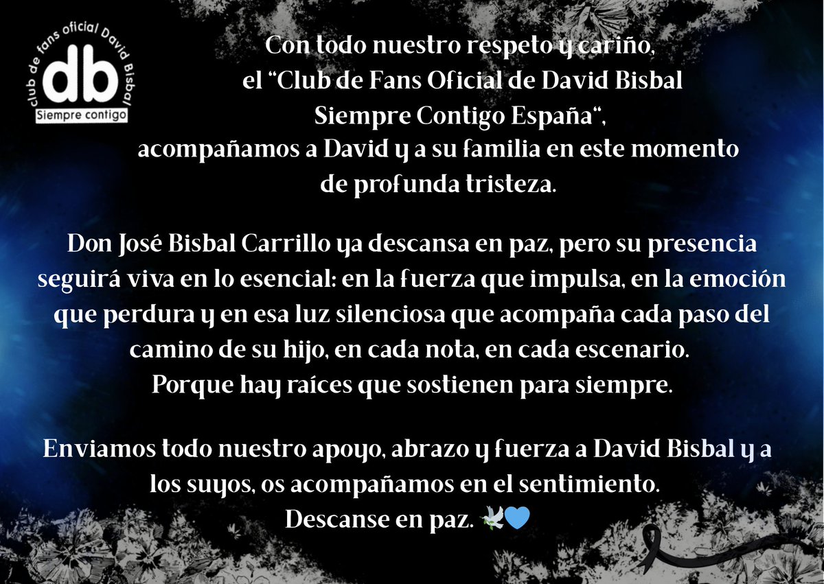 bisbalfanclub's tweet image. Profundamente tristes...
Un abrazo fuerte y sincero para ti y los tuyos @davidbisbal 
Estamos contigo💙
