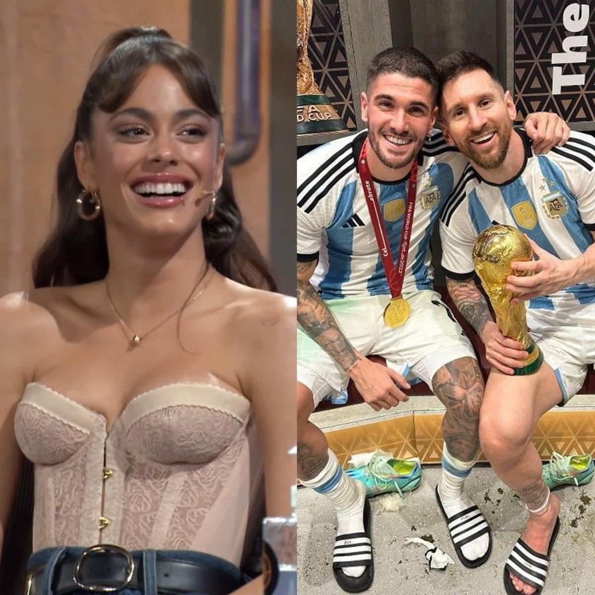 🚨🗣️ Tini (De Paul's girlfriend):

“After the world cup party he came home very drunk. I had to take care of him like a baby, because he couldn't stop celebrating. So I told him I loved him to calm him down. Then he replied: "I love you too, Messi." I didn't know what to say