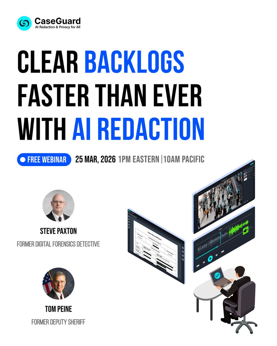 🚨 If your agency is dealing with records backlogs, you do not want to miss this.  

Save your spot now and get ahead of your backlog: caseguard.com/event/free-web…