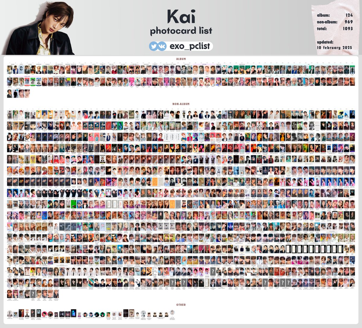 KAI ALL PHOTOCARDS LIST / TEMPLATE UPDATE full size in bio +