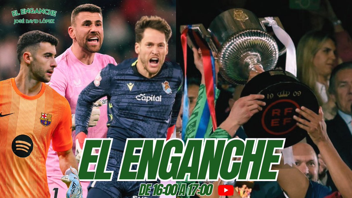 YA Directo EL ENGANCHE DAILY
(16:00 con <a href="/josedavidlopez_/">José David López</a> e <a href="/ikerzama_/">Iker Zamalloa</a>)

📌 Analizamos Formatos de Copas de 🇪🇸🇩🇪🏴󠁧󠁢󠁥󠁮󠁧󠁿🇮🇹

📌Debate sobre Portería España con especialistas de cada club: <a href="/AitorSilva98/">Aitor Silva</a> - <a href="/JaviHipo/">Javi Roldán</a> - <a href="/JuaniGuillem/">Juani Guillem</a> 

Vente a <a href="/elenganche/">El Enganche</a> YouTube

📺 youtube.com/live/7DhWGzoYO…