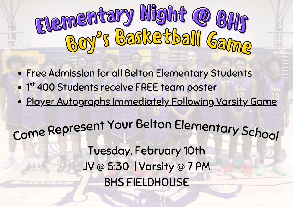 Tonight is the night!! Elementary Night! What a great night to recognize the youth in our community and the future Belton Pirates!! Go Pirates! ❤️🏀🏴‍☠️