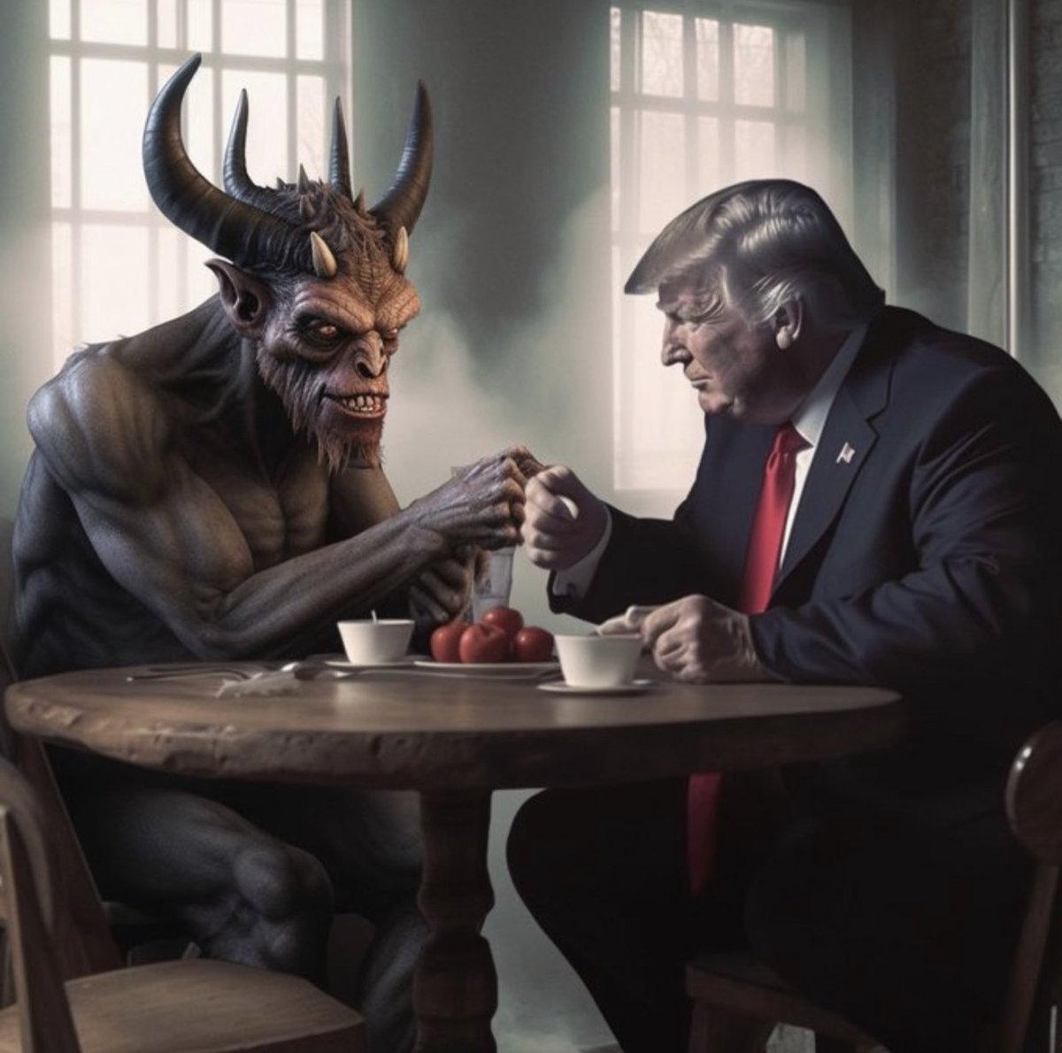 Arslanbey_46's tweet photo. The devil's advocate and the devil's soldier are at the negotiating table...

#EpsteinTrumpFiles #TrumPedofilo #EpsteinClientList #Maxwell #TrumpIsUnfitForOffice #IsraeliTerrorism #IsraeliNewNazism https://t.co/Tnb0XC9YGM