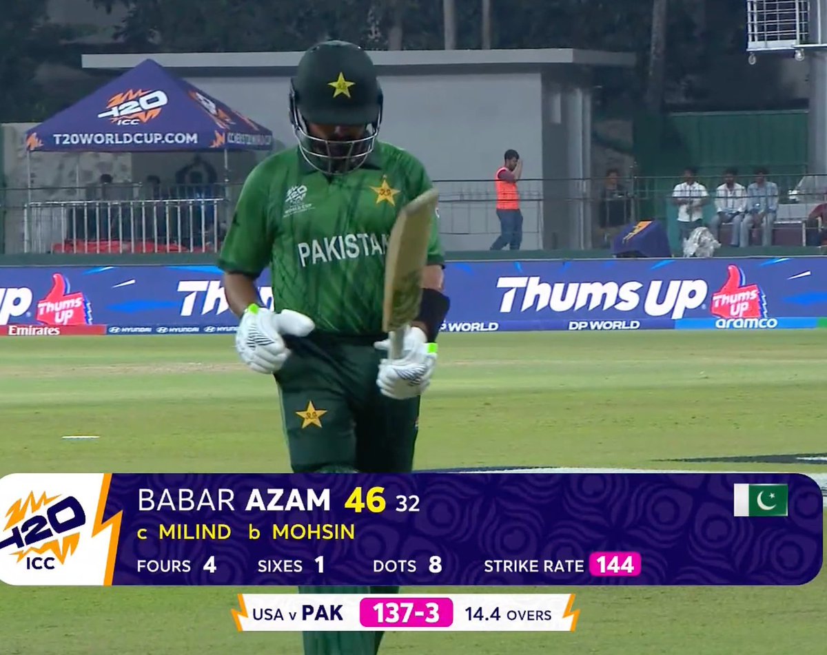 dr_manish_ydv's tweet photo. 🚨 Breaking news 🗞️
Babar Azam played the knock of his T20I career!!
46 (32) with a SR of 143.75
Heading pak towards a win vs USA in a tough contest.
#pakvsus #BabarAzam https://t.co/jOx09sxKE3