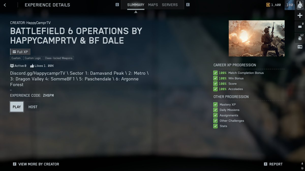 BREAKING NEWS, DICE has learned from their mistakes and the next custom portal mode has full XP