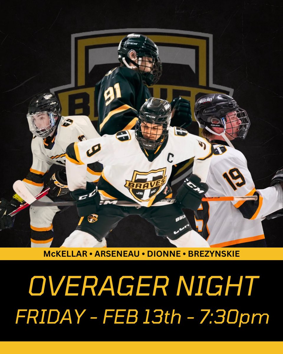 Honouring the vets.

Be sure to join us ahead of Fridays game as we take time to recognize our overagers.

#BuiltBrave