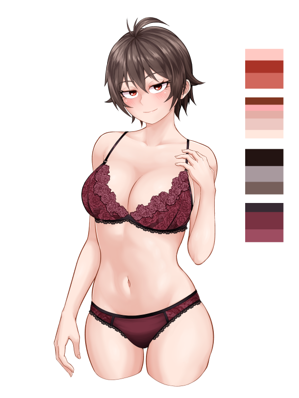 イラスト練習19 ランジェリー(迷走してギブアップ) 