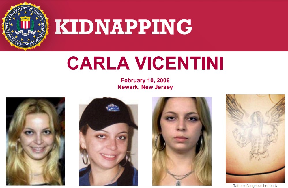 The #FBI offers a reward of up to $20,000 for info leading to the arrest and conviction of those responsible for the disappearance of Carla Vicentini, last seen leaving a bar and grill in Newark, NJ, on February 10, 2006: fbi.gov/wanted/kidnap/…
