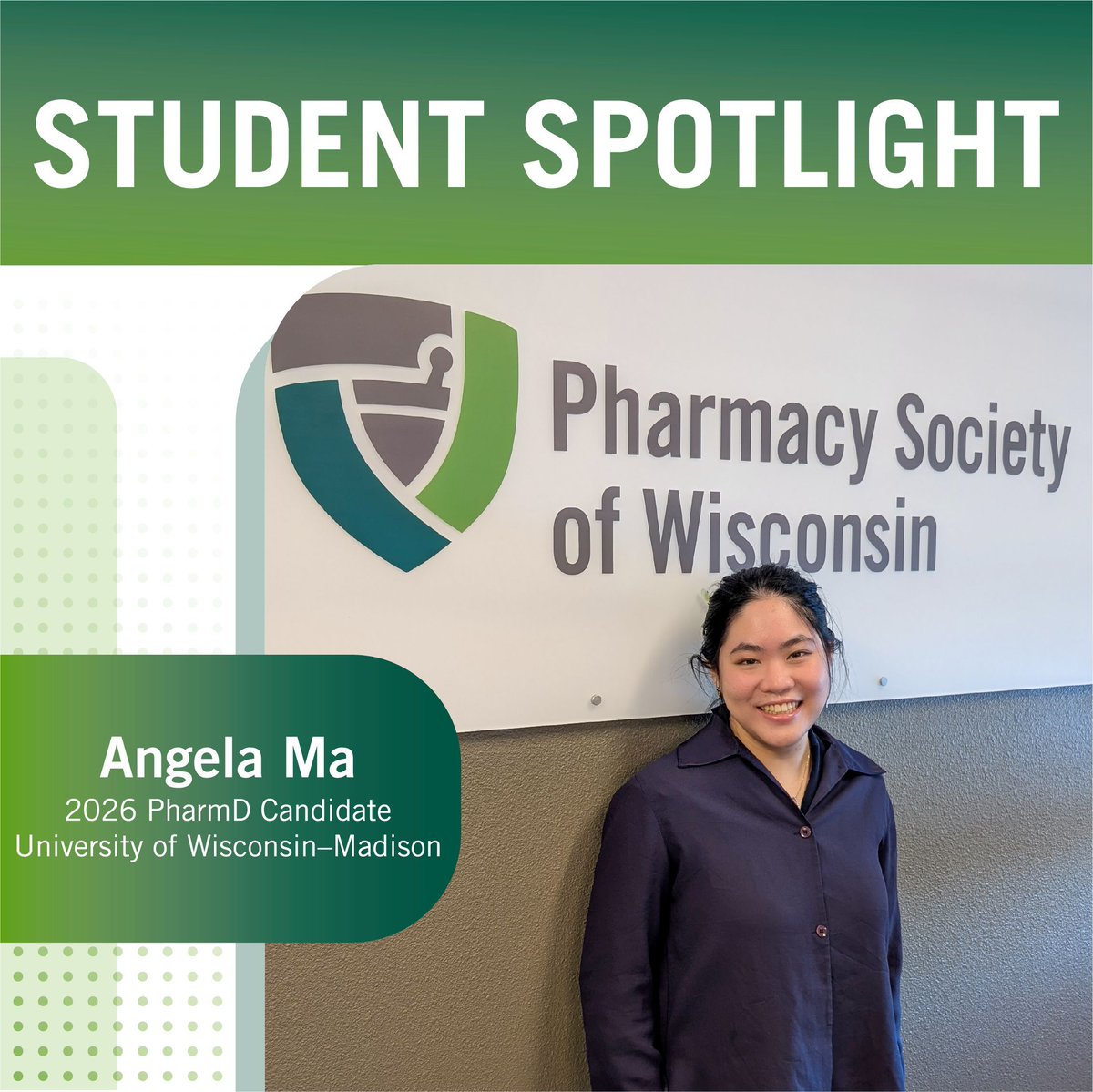 PSWpharmacists's tweet image. Meet Angela Ma (UW–Madison), now in her final week of a 6-week APPE at PSW. She’s been updating the diabetes toolkit, developing Provider Status newsletter content, supporting CPF grant outreach, and shaping WPF grant processes. Thank you, Angela! #APPE