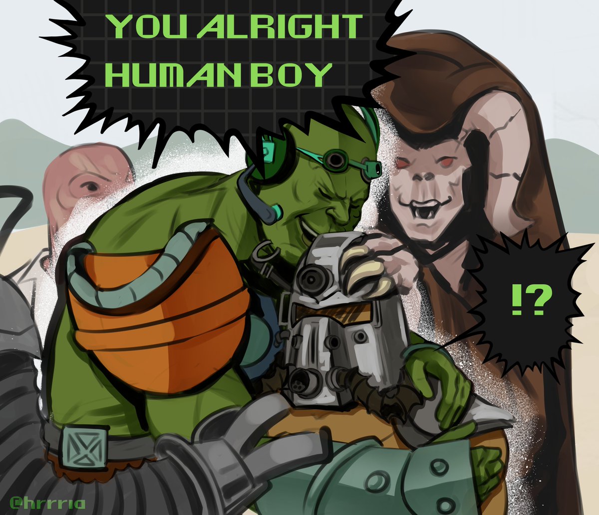 the chosen one and their non human companions
#Fallout #fallout2