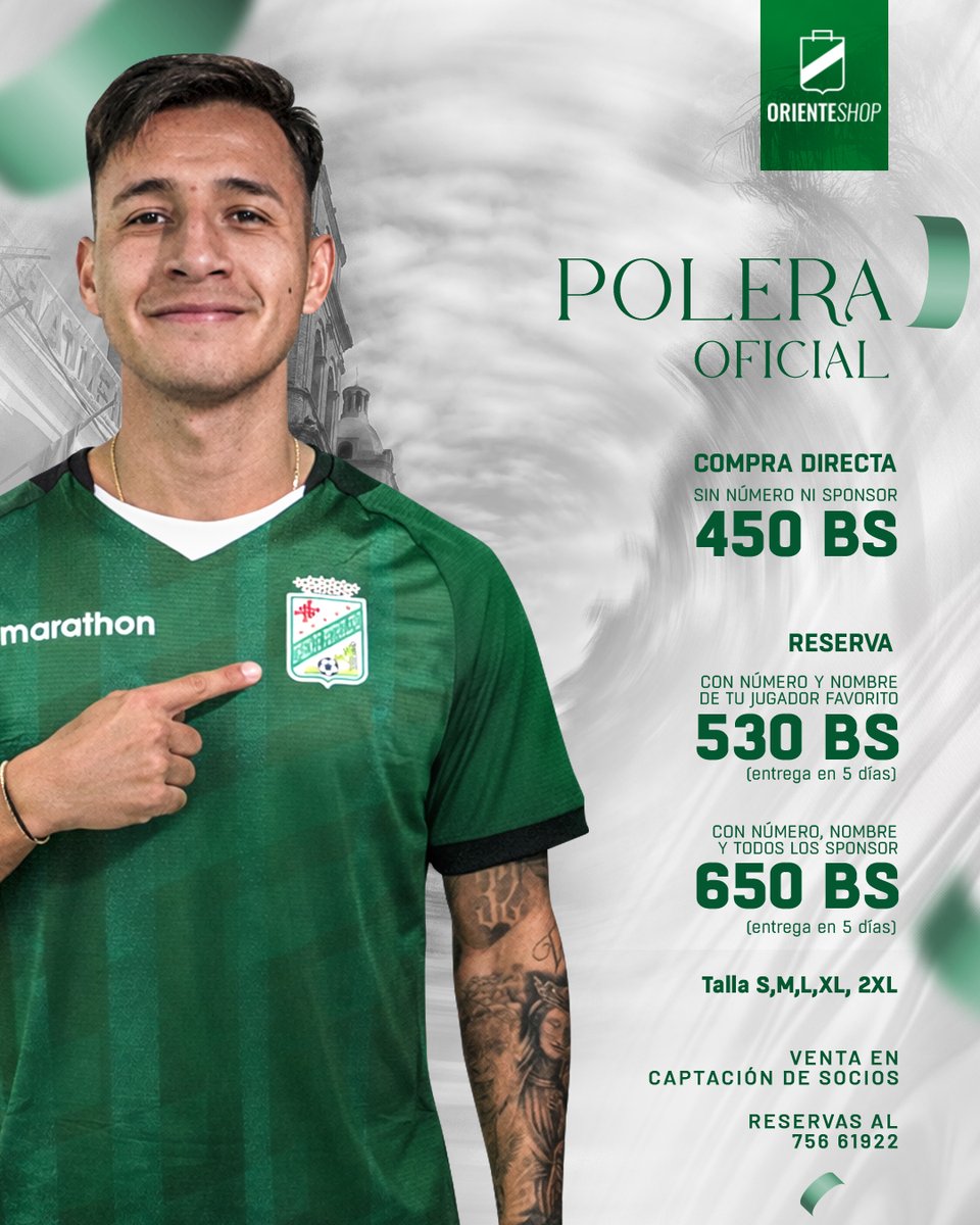 cdopetrolero's tweet photo. 🚨 ¡Están ABISABdos! 😜
Si querés la polera… no la jalés, comprala 👍
Disponible en #OrienteShop 💚🤍
VENTA DIRECTA
👕 Sin sponsor: 450 Bs
RESERVA
✍️ Con nombre y número de tu jugador favorito o tuyo: 530 Bs
⭐ Con nombre, número y sponsor: 650 Bs
(entrega en 5 días) https://t.co/j9JPXDFvCO